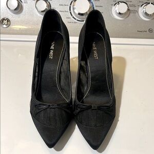 Nine West Black Heels with Bow Detail